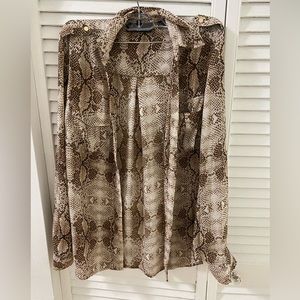 Snake Print Button Down Blouse